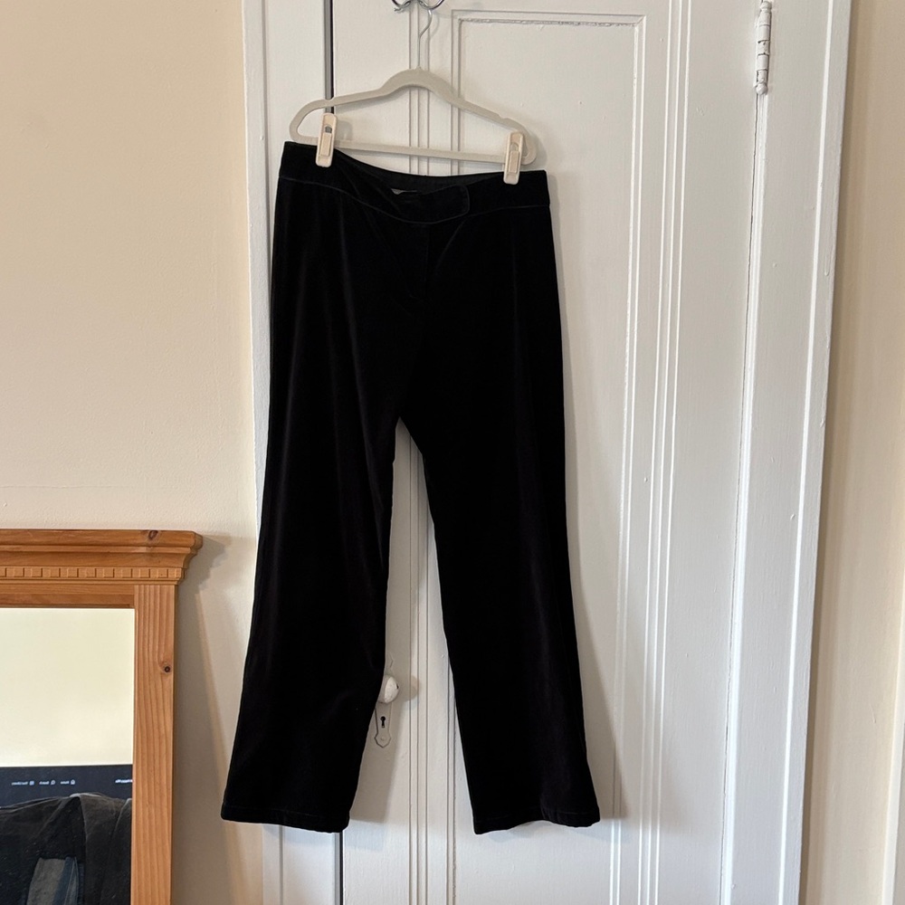 Ann Taylor Petites Black Velvet Straight Leg Pants